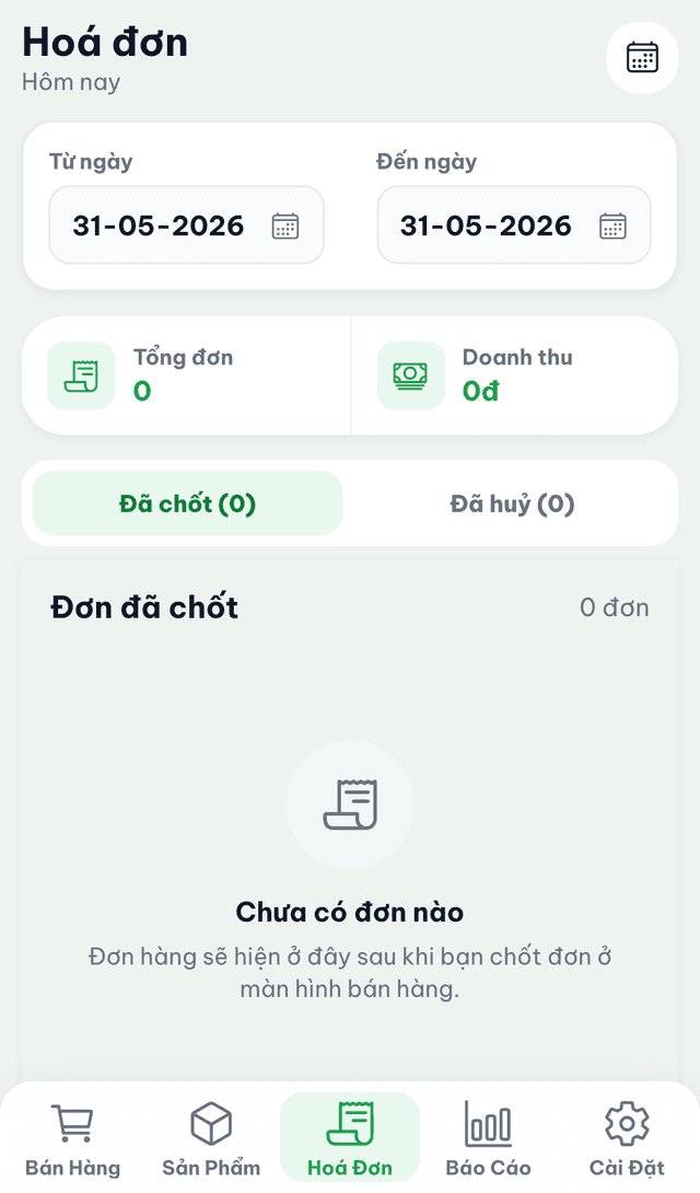 Màn hình đơn hàng KiPos
